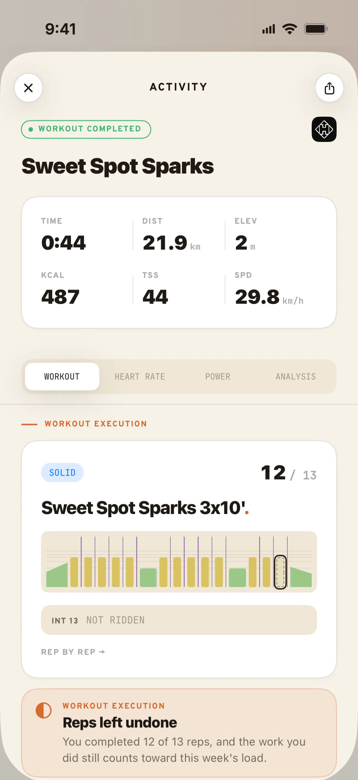 Workout execution